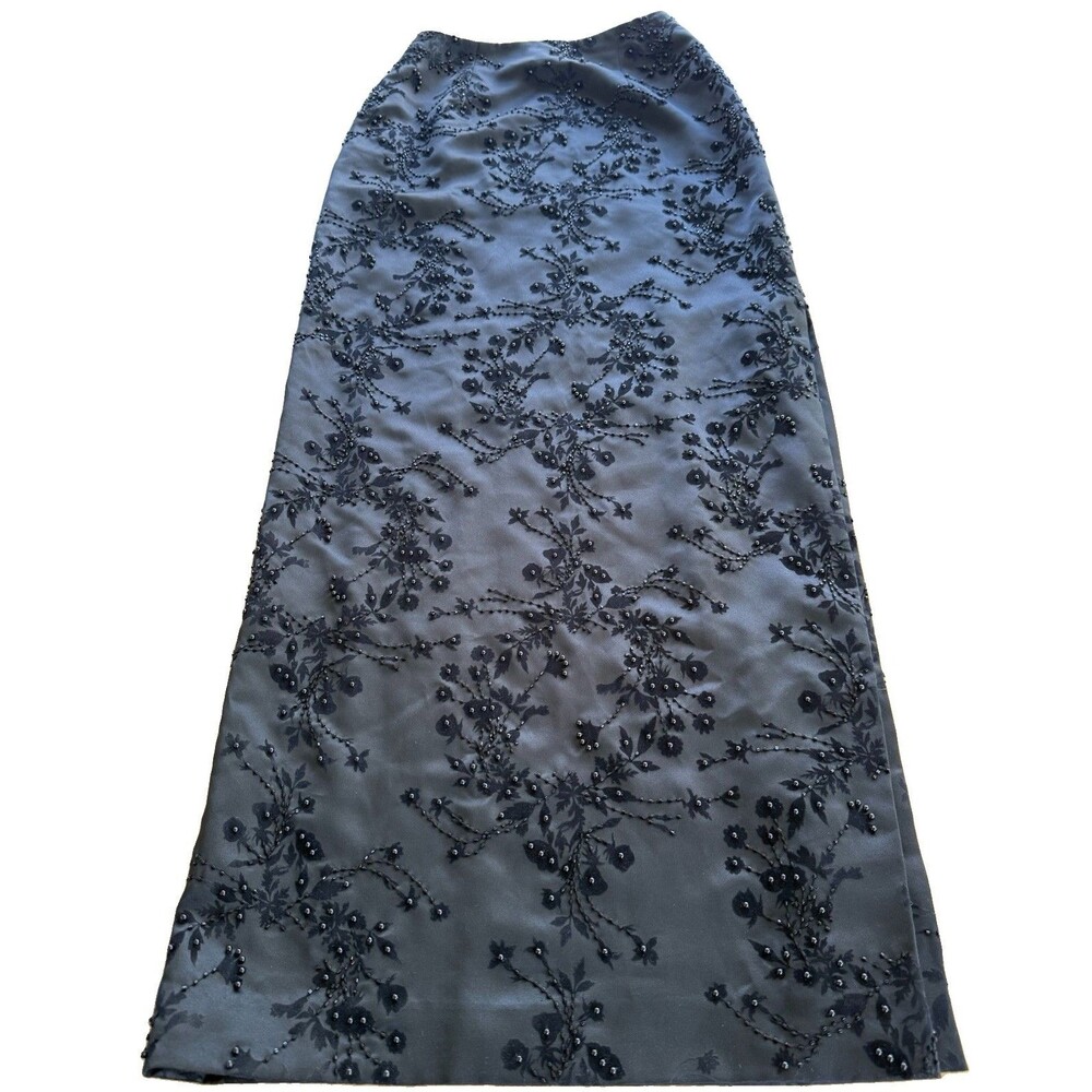 VTG Evening Skirt Black Sequin Maxi Women Sz 4 Formal Sparkly Evening Quiet Lux - Picture 3 of 15